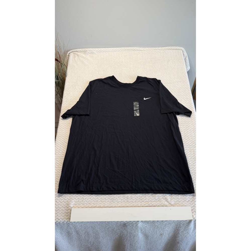 Nike Mens Dri-FIT Short Sleeve Swoosh Logo T-Shirt Black 4XL 4819